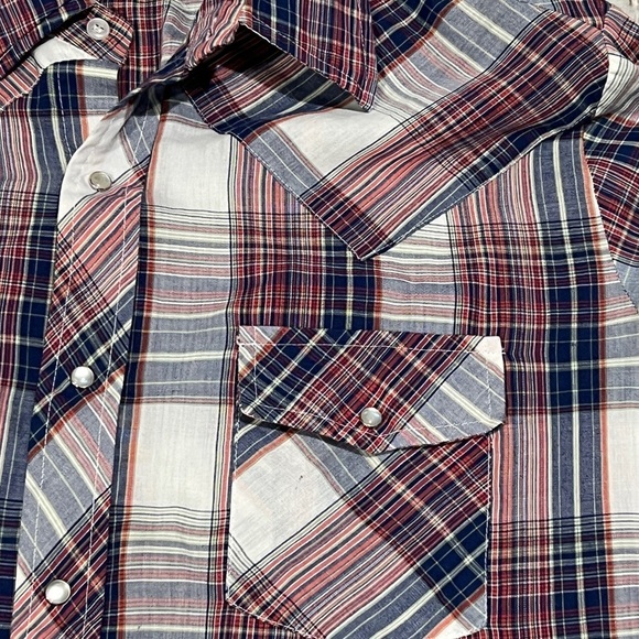 Vintage Western Esquire Pearl Snap Plaid Rockabilly Button Down Shirt - Picture 3 of 5